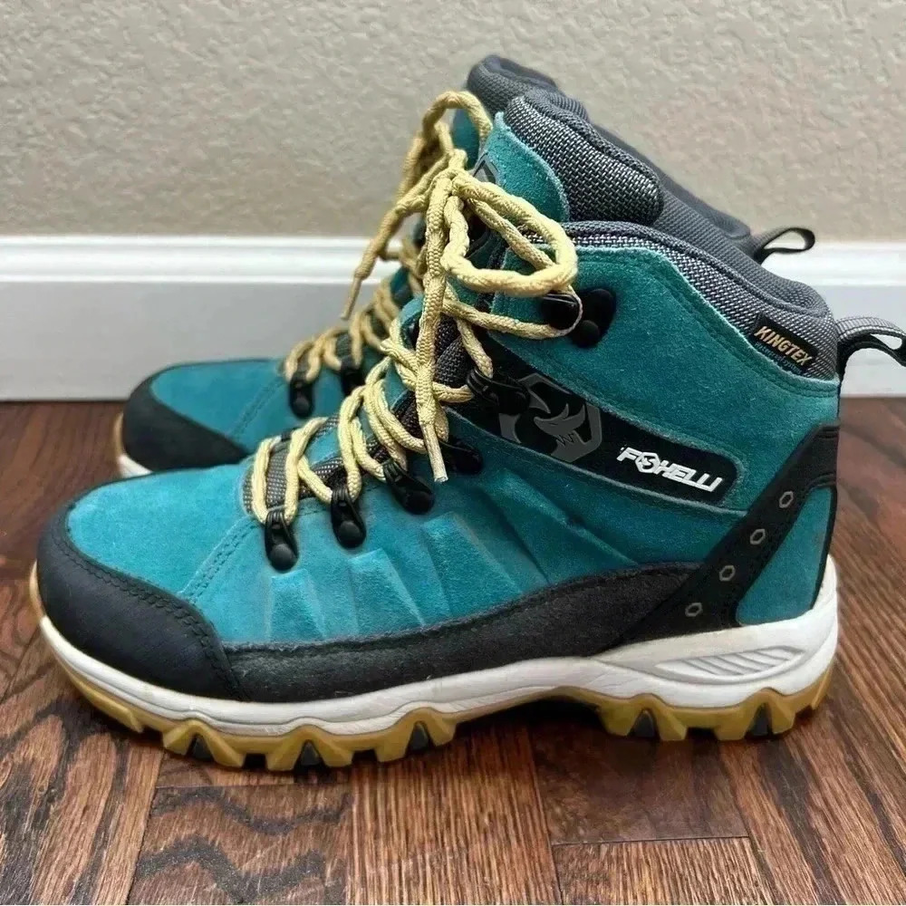 Foxelli Women Hiking Boot Teal Sz 8 Waterproof Breathable Lace Up Outdoor 13939